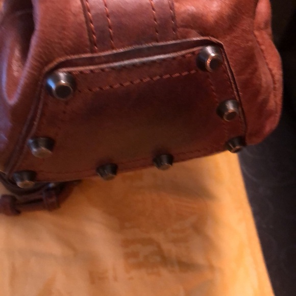 Frye Brown Leather Bag/Satchel 
13"wide x 6"deep across bottom x 10" high - Picture 8 of 16